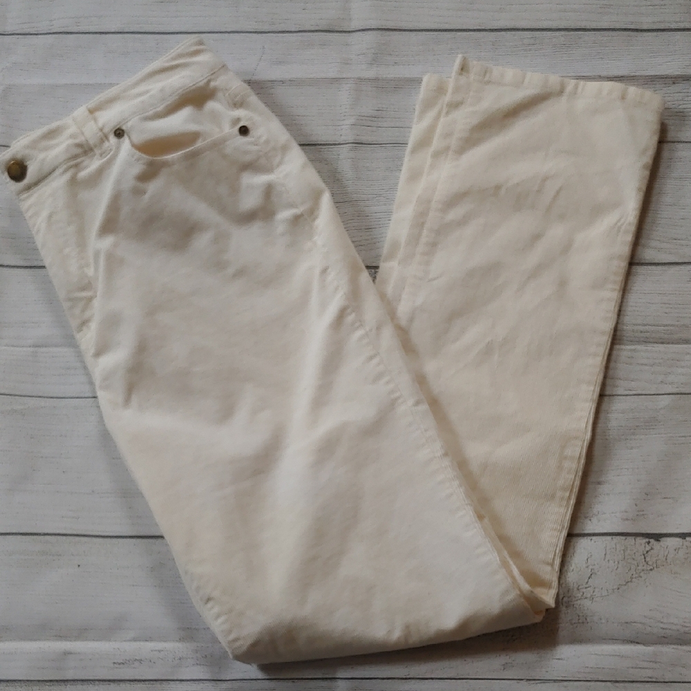 Coldwater Creek Cream Corduroy Pants Size 8‎